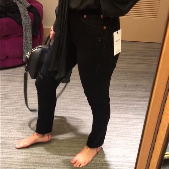 Re/Done High Rise Crop Raw Hem Distressed size 24 - Picture 2 of 16